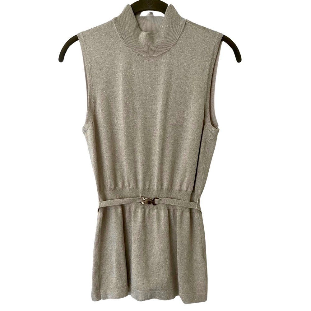 White House Black Market Small Gold Mock Neck Tank
